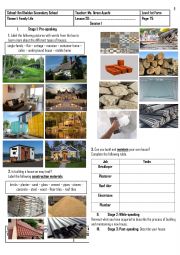 English Worksheet: 1st Form - Lesson 20 - House and Home