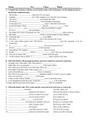 English Worksheet: present continuous