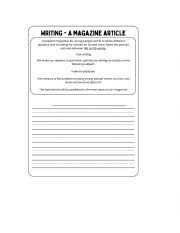 writing activity - a magazine article