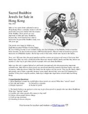 English Worksheet: Sacred Buddhist Jewels for Sale in Hong Kong
