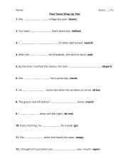 Past Tense Wrap Up Test