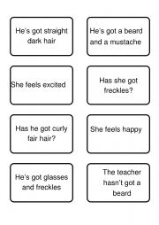 English Worksheet: physical description running dictation