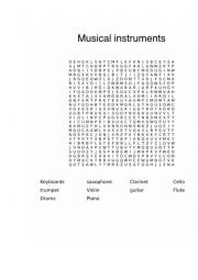 English Worksheet: Musical instruments