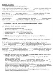 English Worksheet: 4th form revision unit 4