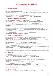 English Worksheet: Confusing words 18