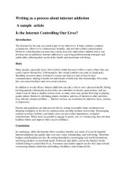 English Worksheet: writning as a process :internet addiction