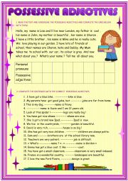Possessive adjectives - ESL worksheet by Bouaziz84