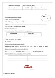 mid term test 8th form - ESL worksheet by mouna gueni