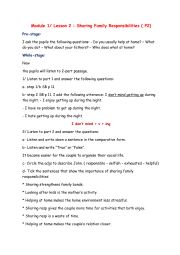 leson plan sharing family responsibilities part 2
