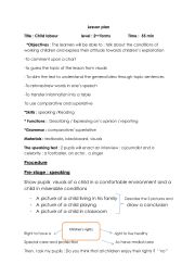 English Worksheet: lesson plan child labour