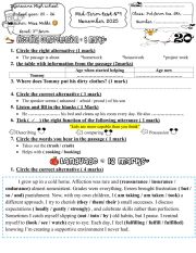 3rd form mid term 1 - ESL worksheet by English-teacher 38