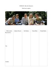 English Worksheet: SCREAM 1996 2 Meet the Characters 1