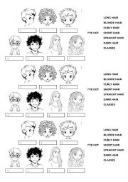 English Worksheet: HAIR VOCABULARY