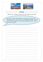 English Worksheet: Write about a holiday