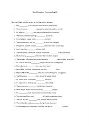 English Worksheet: Word Formation