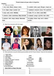 English Worksheet: Present Simple and Pop Culture from Argentina