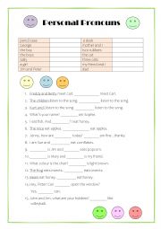 English Worksheet: personal pronound