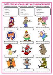 English Worksheet: Types of films