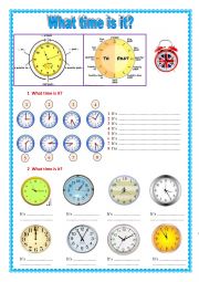 English Worksheet: What time is 