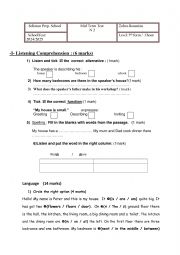 English Worksheet: Mid term test 2 for 7th form