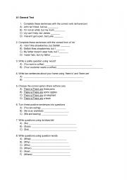 A1 General Progress Test A1 General Progress Test