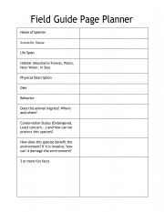 Field Guide Graphic Organizer