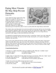 Eating More Vitamin B2 May Help Prevent Dementia
