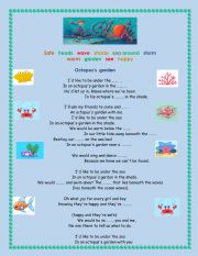 English Worksheet: Octopus�s garden 