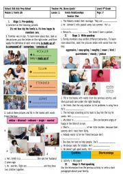 English Worksheet: 9th Grade - Module 1 - Lesson 1 - Family Relationships + Group Session