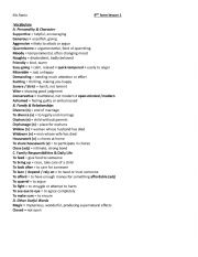 English Worksheet: 9th form module 1 lesson 1 vocabulary