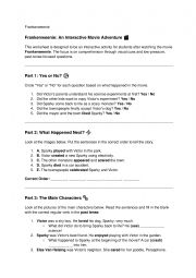 English Worksheet: Frankenweenie