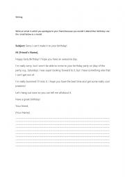 English Worksheet: writing an email of apology