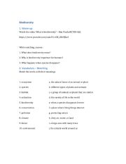 English Worksheet: Biodiversity