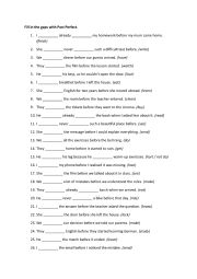 English Worksheet: Past Perfect with key