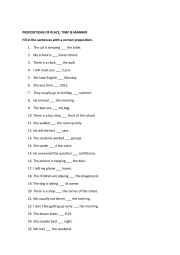Prepositions of time, place, manners WITH KEY