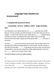 English Worksheet: Language Tasks