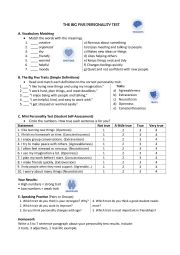 The Big Five Personality Test + Lesson Plan