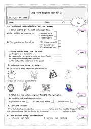 mid term test 2 8th form