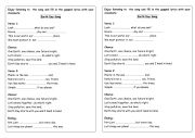 English Worksheet: EARTH DAY SONG LYRICS