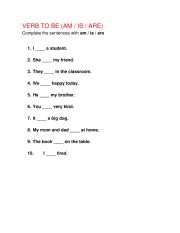 VERB TO BE (AM / IS / ARE)