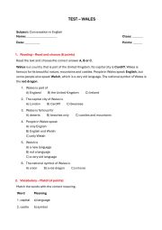 English Worksheet: Wales - test