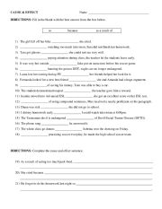 English Worksheet: cause and effect