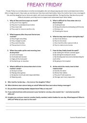 English Worksheet: Freaky Friday Movie Activity