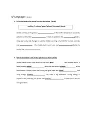 English Worksheet: 3rd formers language test