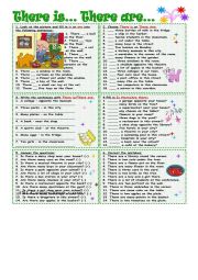 English Worksheet: Atividade there is there are