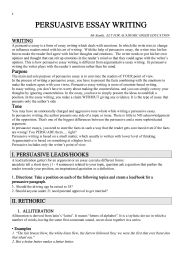 English Worksheet: Persuasive Essay Writing