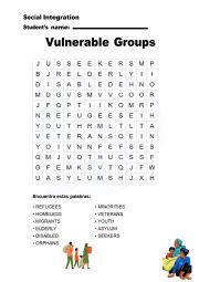 Wordsearch Vulnerable Groups Social Integration