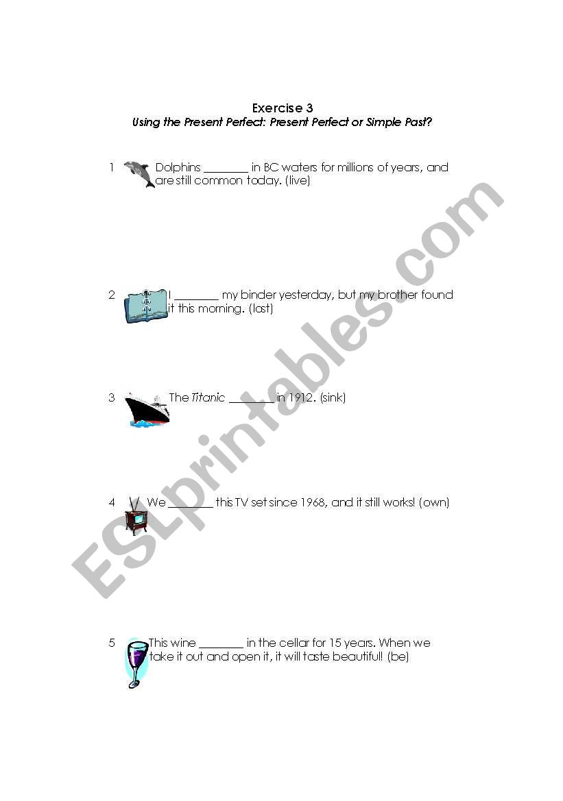 PRESENT PERFECT worksheet