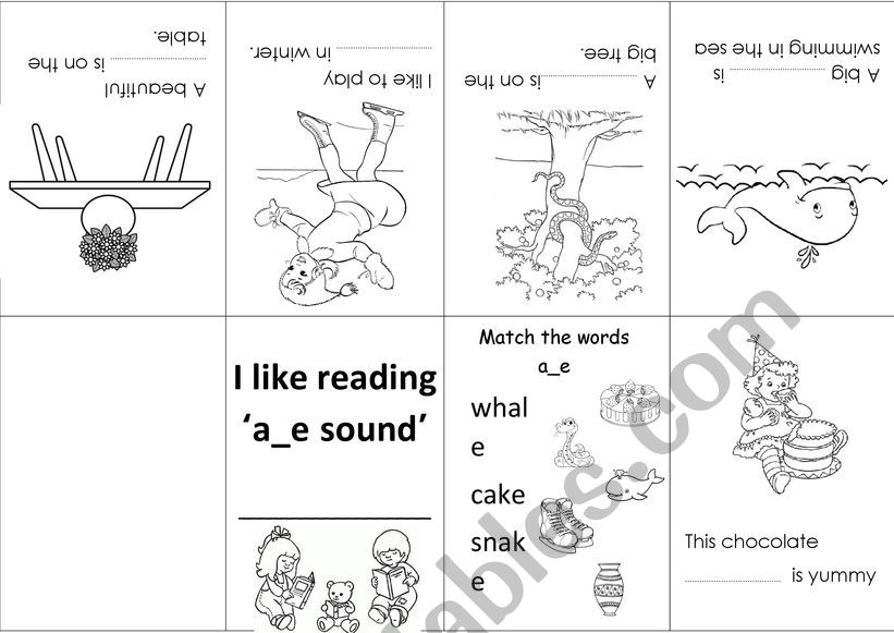 mini book a_e  sound worksheet