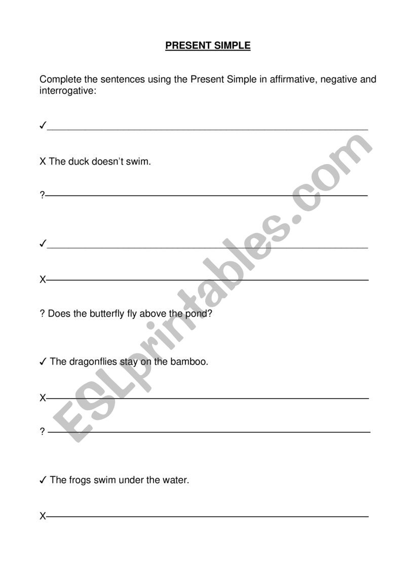 Present Simple  worksheet